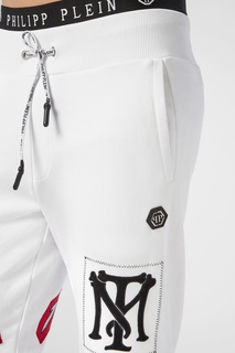 Белые брюки с отделкой Philipp Plein