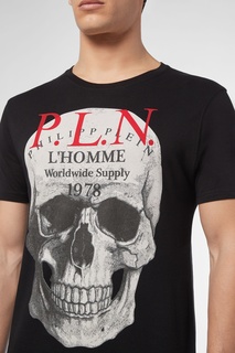 Черная футболка с графичным принтом Philipp Plein