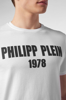Белая футболка с контрастным логотипом Philipp Plein