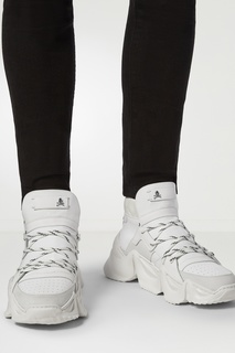 Белые кроссовки с массивной подошвой Philipp Plein