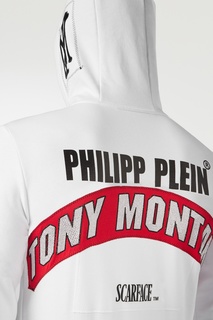 Белое худи на молнии Philipp Plein