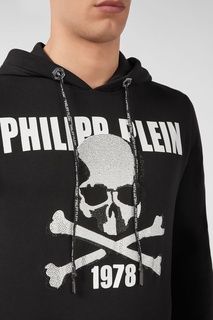 Черное худи с черепом Philipp Plein