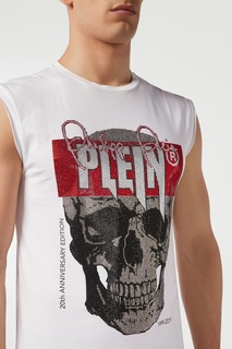 Белая майка с черепом Philipp Plein