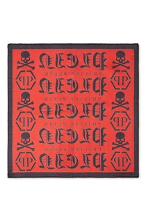 Красный платок с надписями и рисунками Philipp Plein