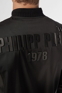 Черная кожаная куртка Philipp Plein