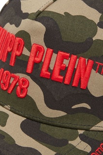 Бейсболка с камуфляжным рисунком и вышивкой Philipp Plein