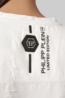Платье-футболка с логотипом и потертостями Philipp Plein