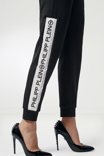 Черные брюки-джоггеры с контрастной отделкой Philipp Plein