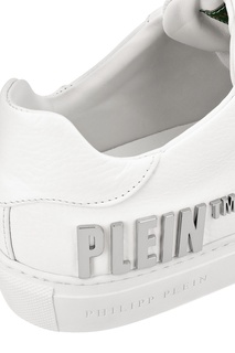 Белые кеды с металлическим логотипом Philipp Plein