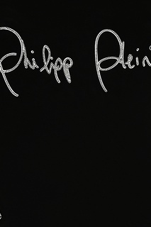 Черный лонгслив из тонкого трикотажа Philipp Plein Kids