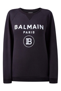 Черный свитшот с треугольной вставкой Balmain