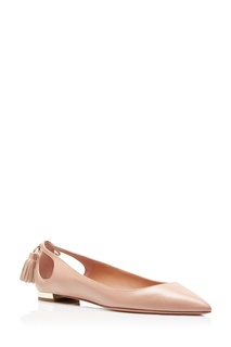 Бежевые балетки с завязками Forever Marilyn Flat Aquazzura