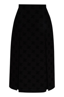 Черная юбка с узором Karligraphy Fendi