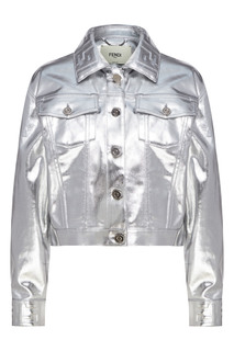 Короткая серебристая куртка Fendi