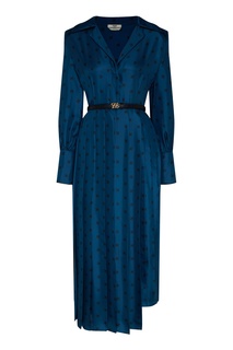 Синее платье с принтом Karligraphy Fendi
