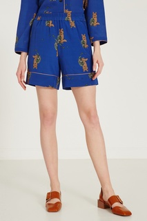 Синие шорты с принтом Alena Akhmadullina