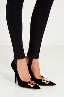 Черные замшевые туфли с монограммами Balenciaga
