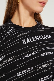 Черно-белый джемпер с принтом Balenciaga