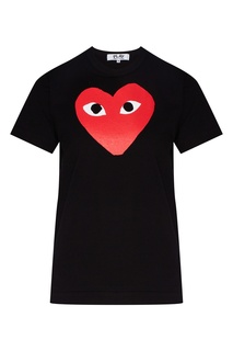 Черная футболка с принтом в виде сердца Comme DES GarÇons Play