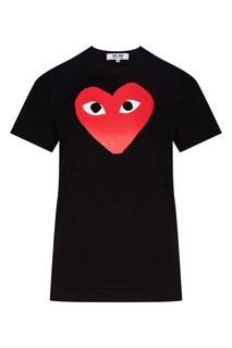Черная футболка с принтом в виде сердца Comme DES GarÇons Play