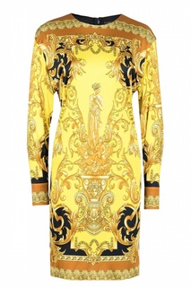 Желтое платье с принтом Versace