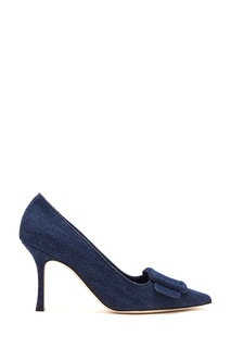 Темно-синие туфли Maysale Manolo Blahnik
