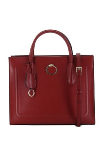 Красная сумка-шоппер из кожи Cavalli Class