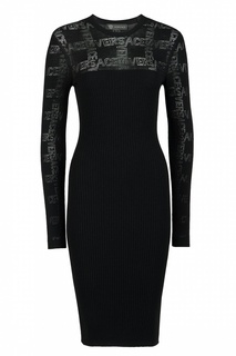 Черное платье с перфорацией Versace