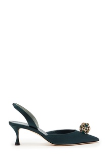 Слингбэки Kavaslli темно-зеленого цвета Manolo Blahnik