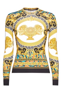 Трикотажный лонгслив с принтом Versace