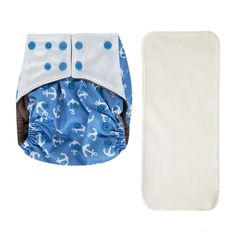 Подгузник Bamboola многоразовый Premium Care + 1 вкладыш голубой/якорь (3-16 кг) шт.