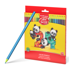 Карандаши ArtBerry пластиковые цветные шестигранные 24 цветов