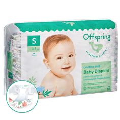 Подгузники Offspring Цветочки р. S (3-7 кг) шт.