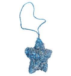 Елочное украшение Winter Wings Звезда в блестящей крошке (синяя) 10 см