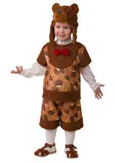 Карнавальный костюм Батик Медвежонок Михасик жилет/шорты/головной убор
