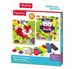 Набор 3D-лепка Fisher-Price Пушистые картинки. Лесные друзья