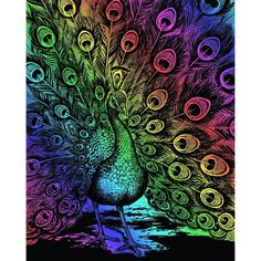 Гравюра Sequin Art «Павлин» радужная