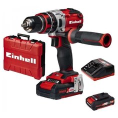 Ударная аккумуляторная дрель-шуруповерт Einhell TE-CD 18 Li-i Brushless 2.0Ач х2 кейс 60 Н·м красный/черный
