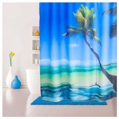 Штора для ванной IDDIS 630P18Ri11 180x200 голубой