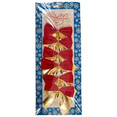 Набор елочных игрушек Magic Time Бант (78691) красный/золотой