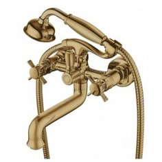 Смеситель для ванны с душем KAISER Cross 41022-1 двухрычажный лейка в комплекте бронза