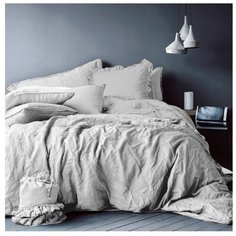 Постельное белье евростандарт Seta Лен light grey