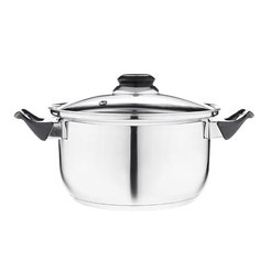 Кастрюля Vetta Стрейтон 822-120 5,4 л, стальной/черный