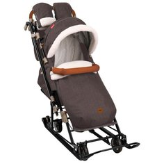 Санки-коляска Nika Ника Детям 7-8 (НД7-8) в елочку коричневый
