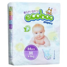 ECOBOO подгузники M (4-9 кг) 66 шт.