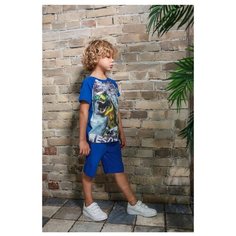 Шорты Juno Grafitty размер 98, граффити темно-синий