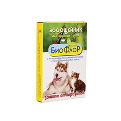 БиоФлоР ошейник от блох и клещей с экстрактами бальзамической пижмы, льна и розмариновым маслом для собак, 65 см