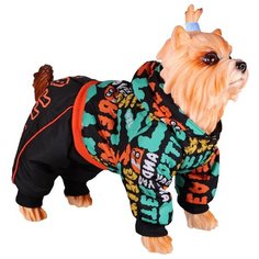 Комбинезон для собак DEZZIE 56355 мальчик, 20 см черный/оранжевый/зеленый