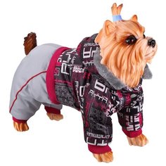 Комбинезон для собак DEZZIE 56356 мальчик, 25 см светло-серый/черный/красный