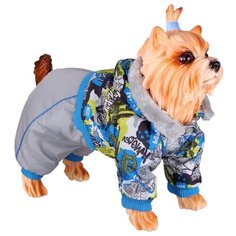 Комбинезон для собак DEZZIE 56356 мальчик, 45 см серый/голубой/зеленый